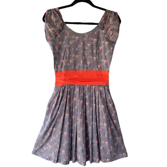MATA TRADERS COTTON FIT & FLARE GIRAFFE PRINT CAP SLEEVE DRESS LINED | XS - Picture 8 of 10